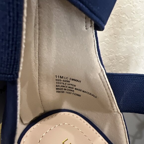 Liz Claiborne Emmah Womens Open Toe Ankle Strap Sandals Navy Size 11 New - Picture 6 of 9